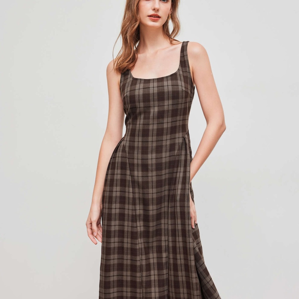 Cider Brown and Black Sleeveless Sundress